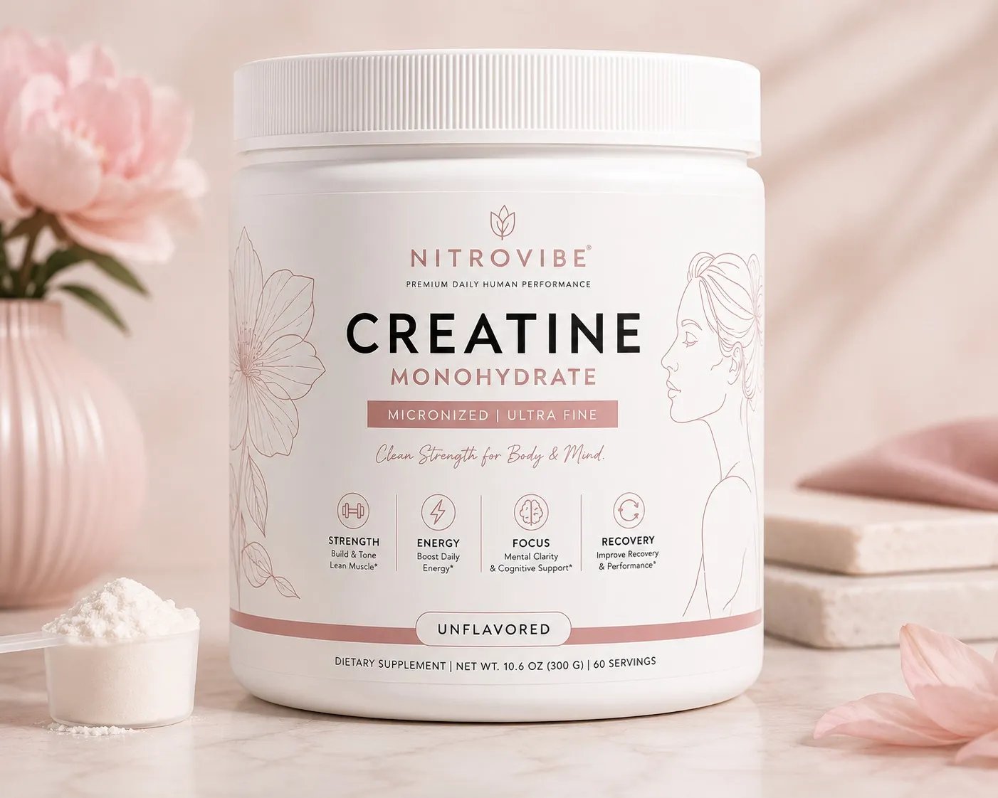 Nitrovibe creatine monohydrate 300 g jar